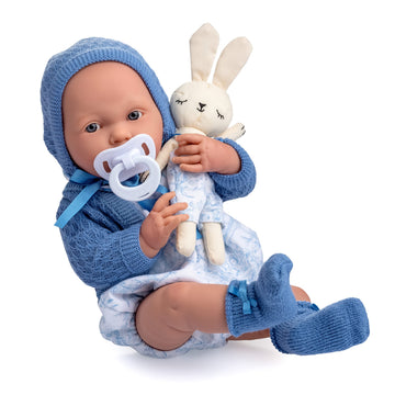 Jc Toys - La Newborn Royal Collection | Anatomically Correct Real Boy Baby Doll | 15' All-Vinyl Baby Doll | Designed By Berenguer Made In Spain | Ages 2+ | Blue Gift Set