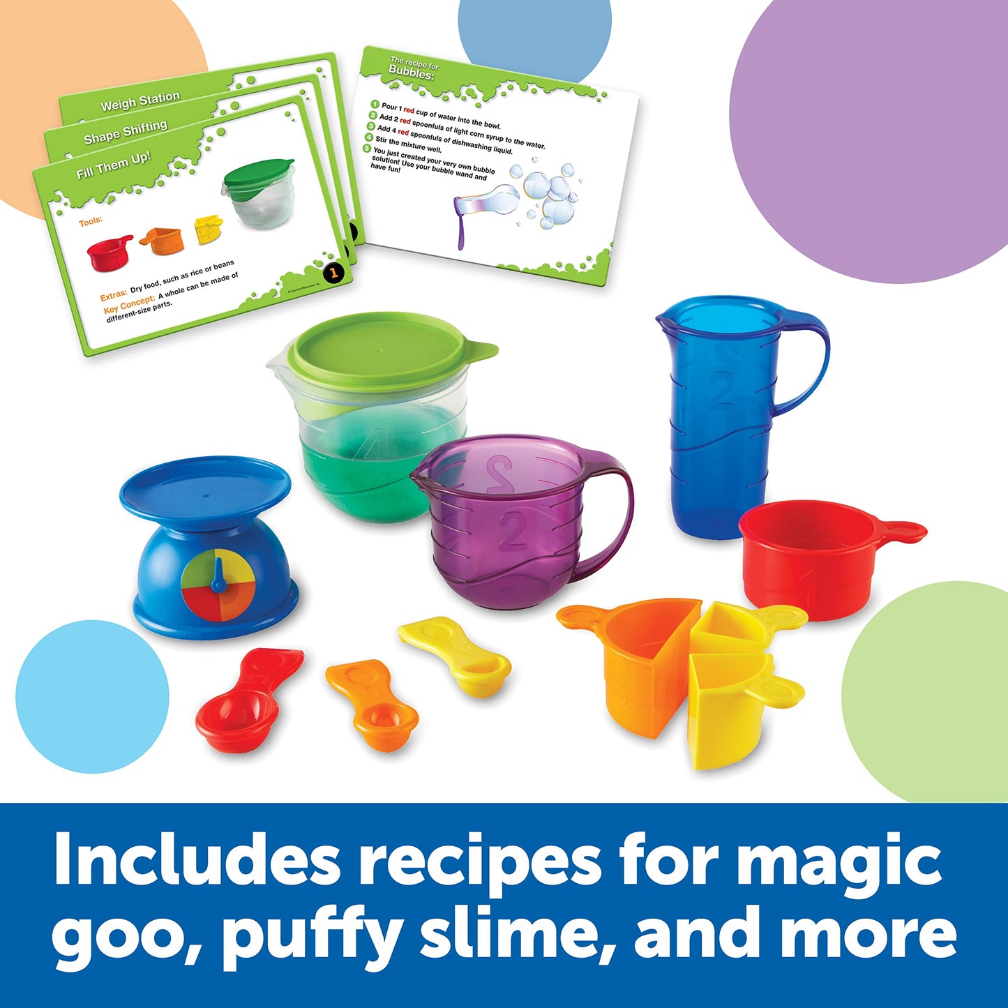 Learning Resources Mix And Measure Activity Set, 22 Pieces, Science Toys for Kids, Multi-color, Model LER2783