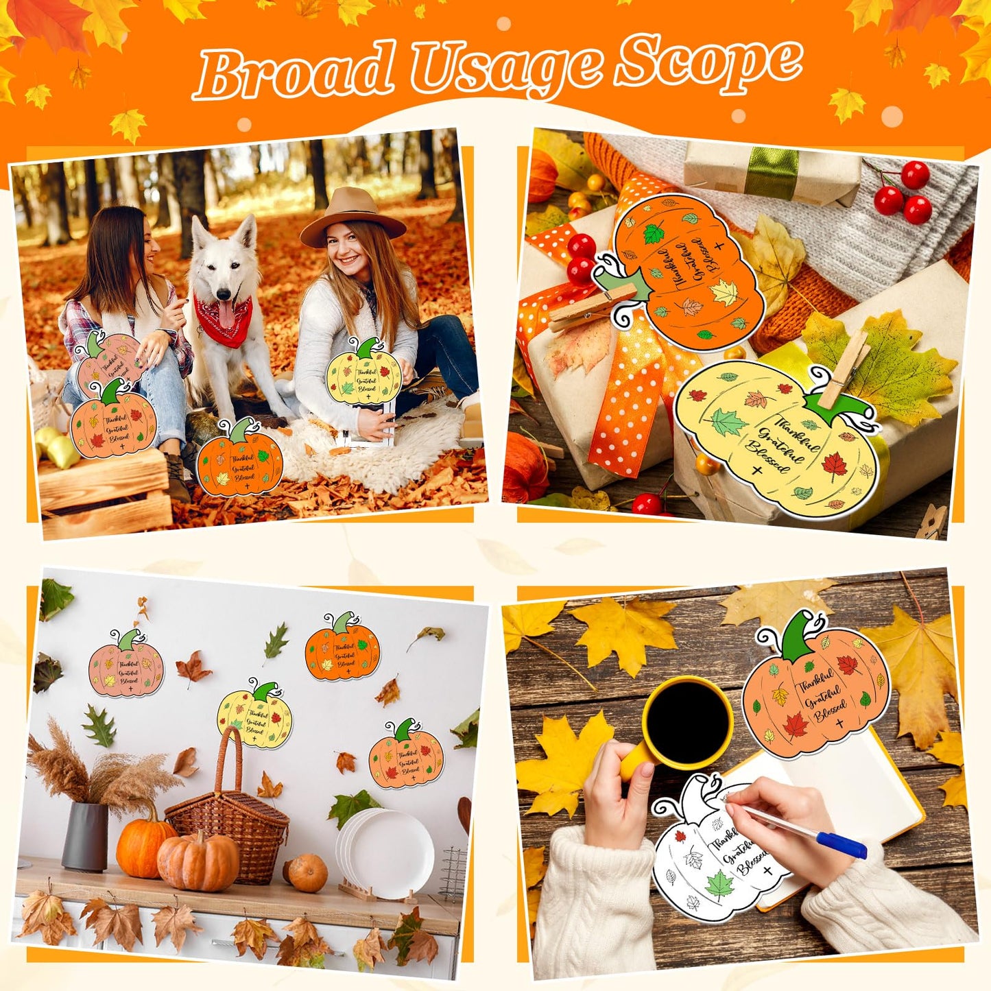 Kosiz 24 PCS Thanksgiving Religious Craft Kits Color Your Own Pumpkin Cards Christian Bible Craft Pumpkin Religious Gift Card fo