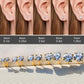 Kainier 5 Pairs 14K gold Plated Stud Earrings Set 316L Stainless Steel Earrings cubic Zirconia (cZ) Ear Stud for Women girls Hyp