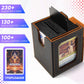 Scimi Mtg Deck Box For Commander Display,Card Deck Box Fits 100 Double Sleeved Cards, Magic Commander Tcg Card Leather Storage Box With 2 Dividers And 1 Toploader (Black/Golden)