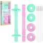 Giftty Teething Tube With Safety Shield Baby Hollow Teether Sensory Toys Gum Massager, Food-Grade Silicone For Infant 3-12 Month