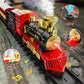 Hot Bee Christmas Train Set,Train Set For Toddlers 2-4,Christmas Train Sets For Around The Tree,Steam Locomotive With Lights,Sounds,And Spray,Easy Setup Train Toy,Perfect Train Set For Kids Ages 4-8