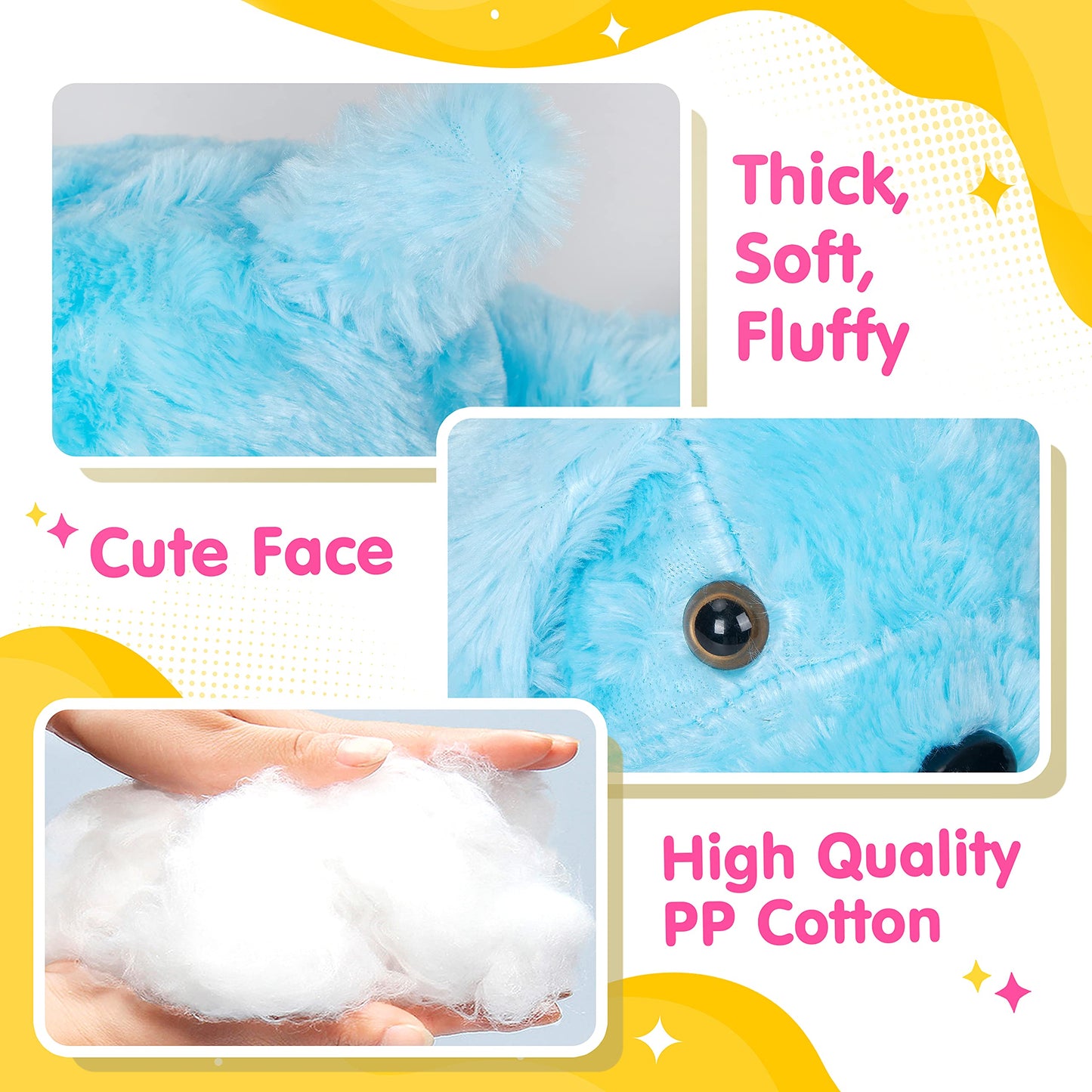 Wewill 18'' Light Up Puppy Stuffed Animal Creative Night Light Lovely Led Dog Glow Soft Plush Toy Gifts For Kids On Christmas Birthday Valentines Festivals, Blue