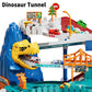 Temi Boys Dinosaur Race Track Playset, Kids Car Garage Parking Adventure Toy With 10 Mini Cars, Educational Toy Ramp Playset For