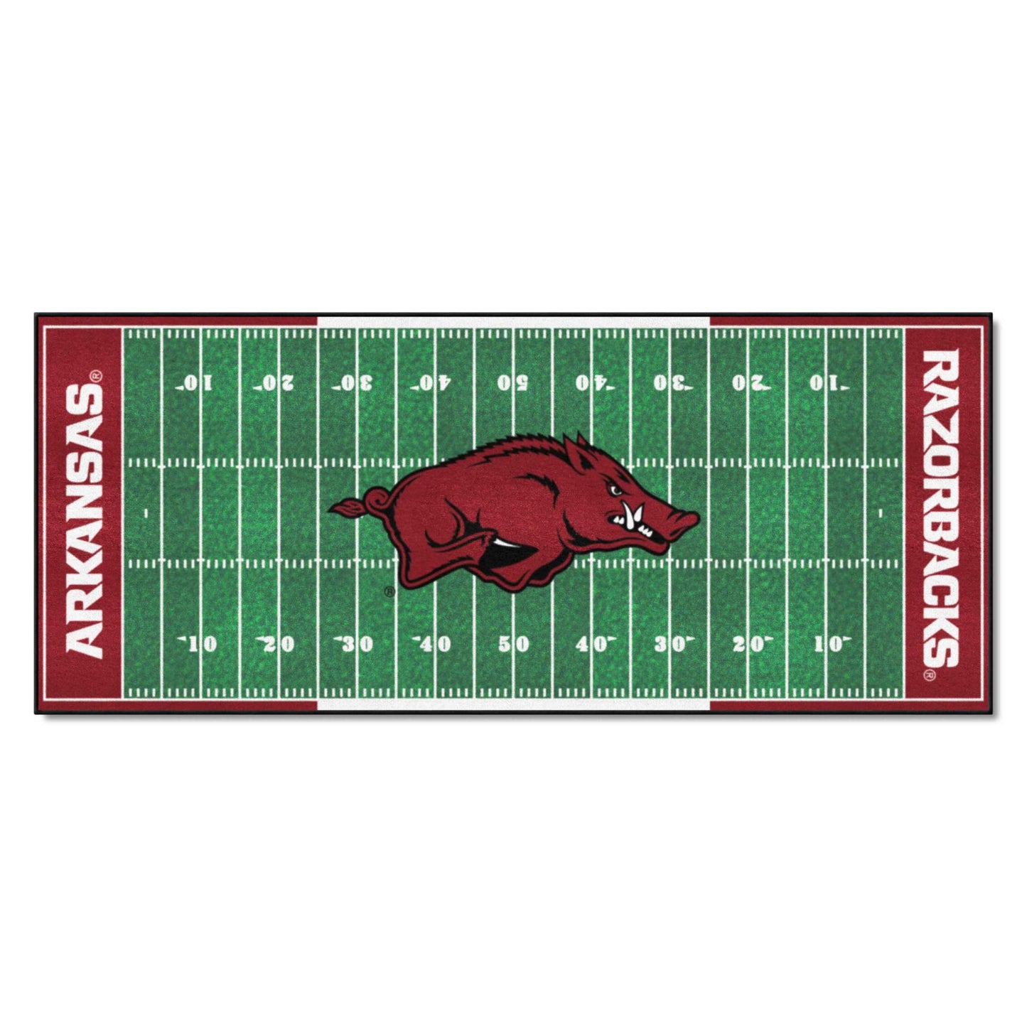 FANMATS NCAA University of Arkansas Razorbacks Nylon Face Football Field Runner , 30x72