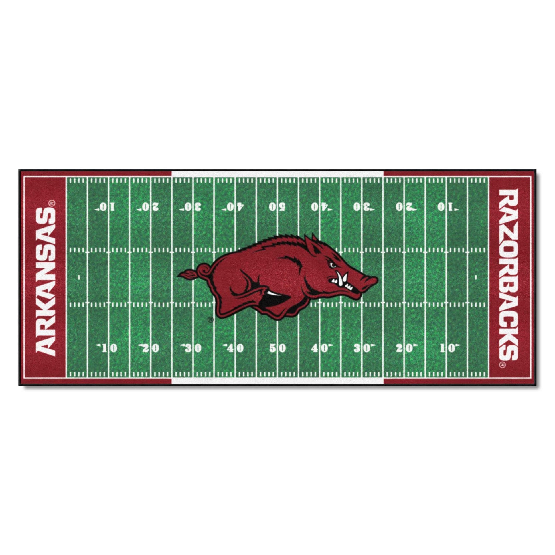 FANMATS NCAA University of Arkansas Razorbacks Nylon Face Football Field Runner , 30x72