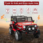 Sehomy 2-Seater Ride On Car, 12V Kids Electric Car Truck W/Remote, Spring Suspension, Wide Seat, Music, 3 Speeds, Led Lights, 4