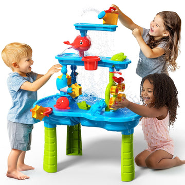 Cozybombwater Table For Toddlers 3-5 | Outdoor Toys Water Play Table, Magnetic Fishing Toy Game Set, Summer Splash Pond Showers