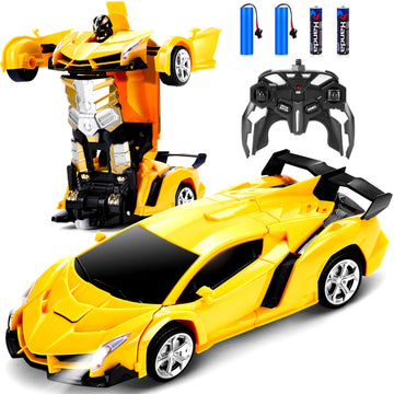 Dolanus Remote Control Car - Transform Robot RC Cars Contains All Batteries: One-Button Deformation and 360 Degree Rotating Drif