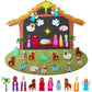 Enhon DIY Felt Christmas Tree Set with 29 Detachable Ornaments, Nativity Advent & Wall Hanging Decor