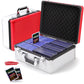 (2025 New Upgrade) Toploader Storage Plus Box For 3' X 4' 35Pt Rigid, Card Holders For Toploaders, Trading Cards & Sports Cards, Trading Card Case(Holds 600+ Cards) (Red&White)