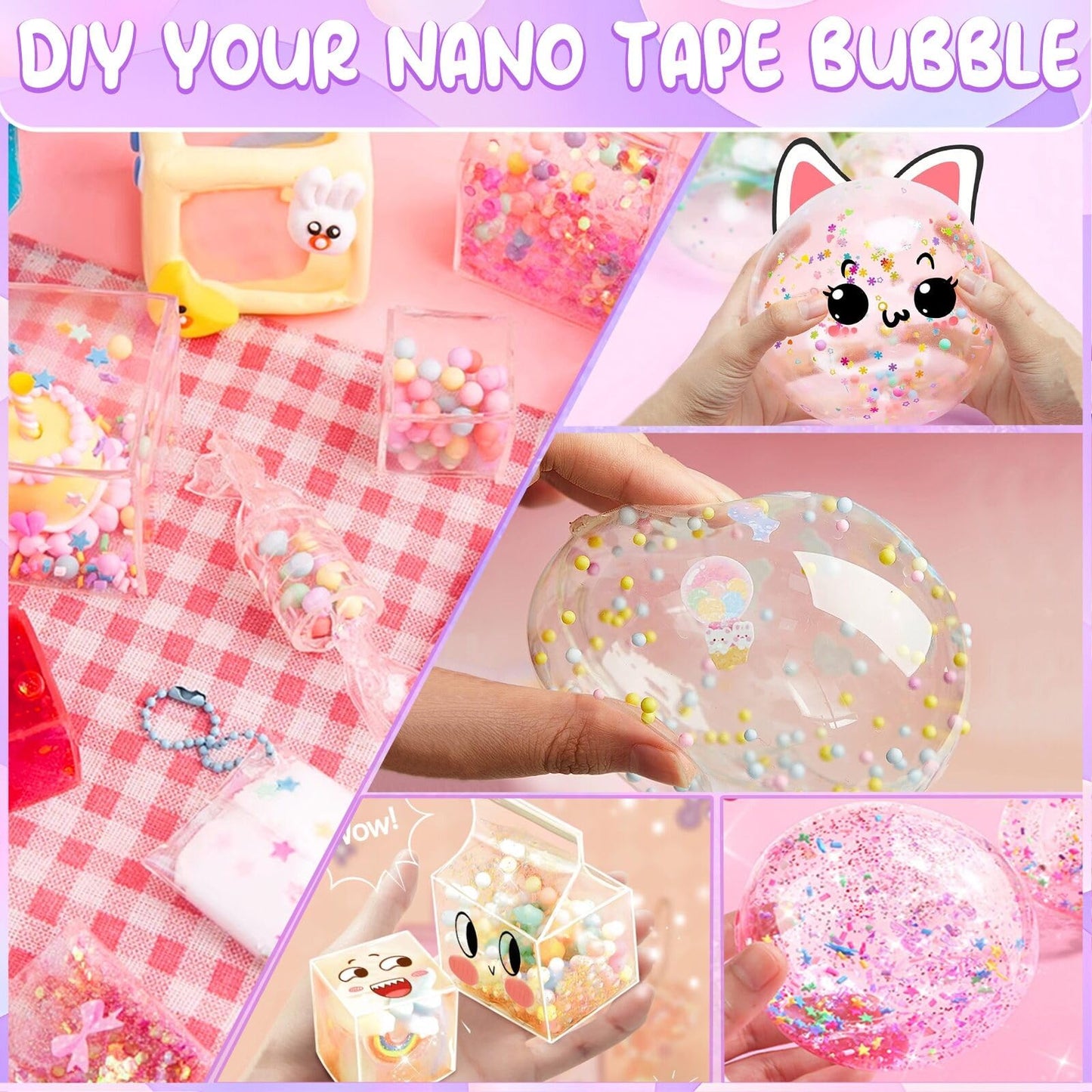 Ziza Nano Tape Bubble Kit For Kids, Nano Tape Squishy Maker Kit, Nano Bubble Tape Kit, Nano Tape Bubbles, Toys For Girls 8-10, G
