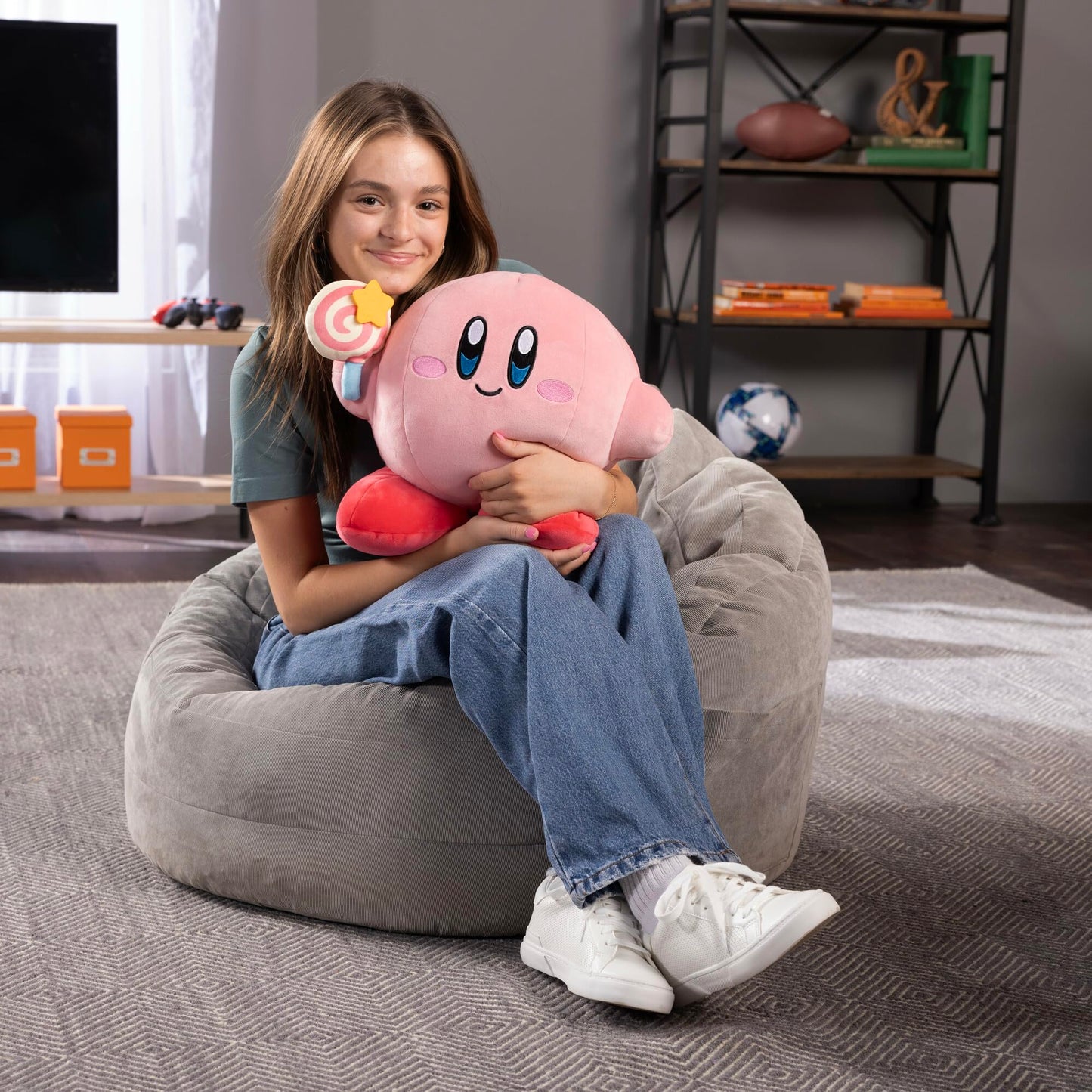 Club Mocchi Mocchi- Kirby Plushies - Kirby With Invincible Candy Plushie - Squishy Kirby Toys - Collectible Plush Toys And Cute Stuffed Animals And Stocking Stuffers For Kids - 15 Inch