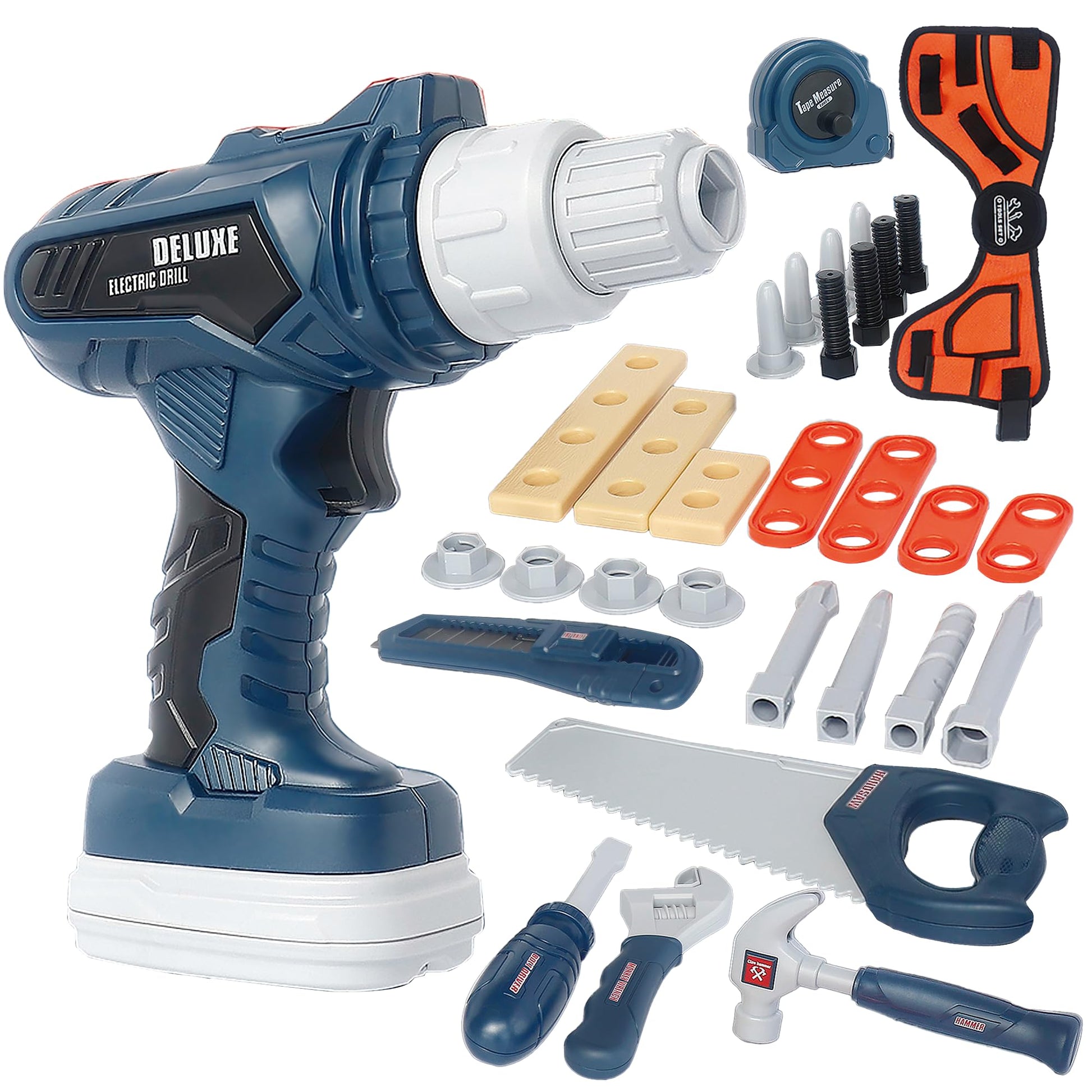Toy Chainsaw for Kids - Kids Power Tool Set, Construction Tools for Kids, Toddler Chainsaw with Realistic Sounds & Light, Play C