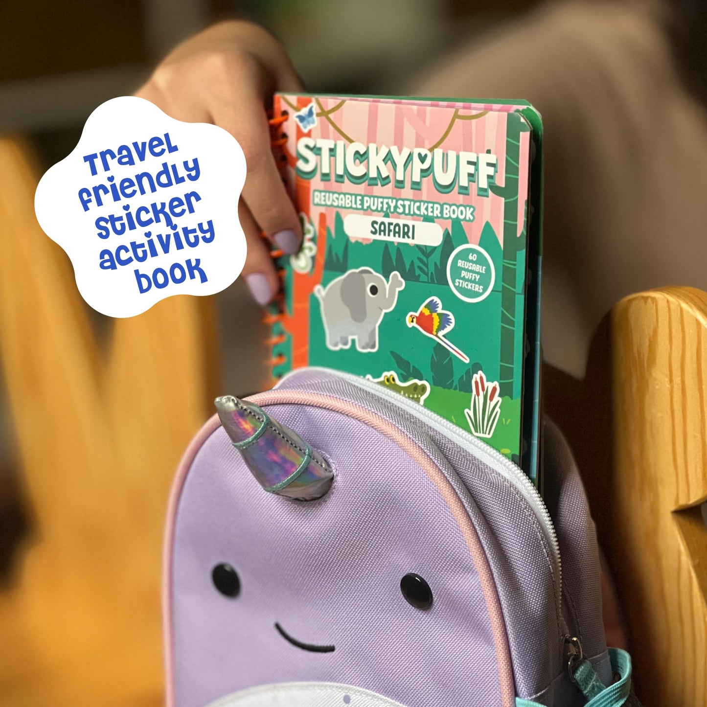 DINO MINI Stickypuff Value Pack - 3 Reusable Puffy Sticker Book for Toddlers - Puffy Stickers for Toddlers - Travel Activities f
