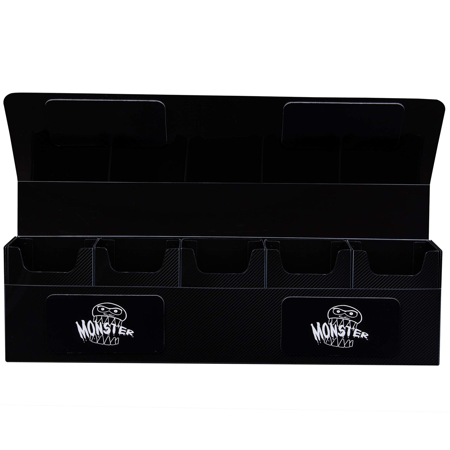 Monster Protectors Magnetic Five Deck Box - Black, Holds 375 Gaming Tcgs, Self-Locking Closure, Compatible W Standard & Smaller Size Gaming Trading Cards, Removable Construction