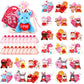Hanaive 36 Set Valentines Day Classroom Gifts For Kids Heart Cards With Mini Stuffed Animals Keychain And Organza Bags Animal Pl