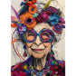 Impossible Puzzle for Adults 1000 Pieces,PICKFORU Funny Grandma Flower Abstract Art Jigsaw Puzzles, Granny Colorful Floral Puzzl