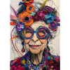 Impossible Puzzle for Adults 1000 Pieces,PICKFORU Funny Grandma Flower Abstract Art Jigsaw Puzzles, Granny Colorful Floral Puzzl