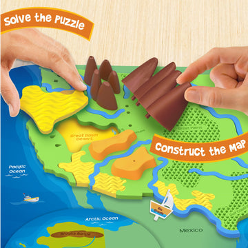 Imagimake Mapology Physical Features Usa Puzzle | Mountains, National Parks, Rivers & Lakes 3D Puzzle For Kids 8-10 | Educational Toys | Classroom Must-Haves | Easter Gifts For Kids | Easter Toys