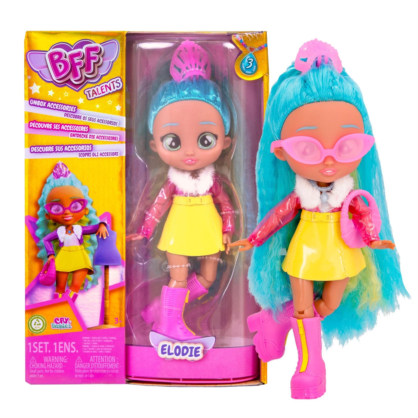 Best Friends Forever Series 3 Elodie Fashion Play Doll For Kids 3+, Stylish Collectible Doll With Trendy Outfits, Perfect For Im