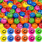 96 Pack Smile Face Stress Balls Bulk 2 Inch Funny Face Stress Relief Balls Colorful Mini Squeeze Balls Foam Smile Face Toys For