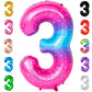 Katchon, Rainbow 40 Inch 3 Balloon - Pink Blue | 3Rd Birthday Decorations | Unicorn Party