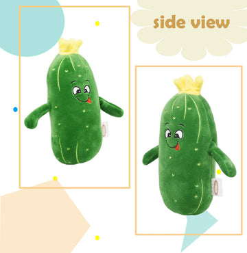 Baboli Adorable Pickle Stuffed Animal Cucumber Plush Plant With Smile Face And Yellow Corolla Pretty Cute Plushie Toy Gifts For Any Pickle Lover 9 Inches (Naughty-S)