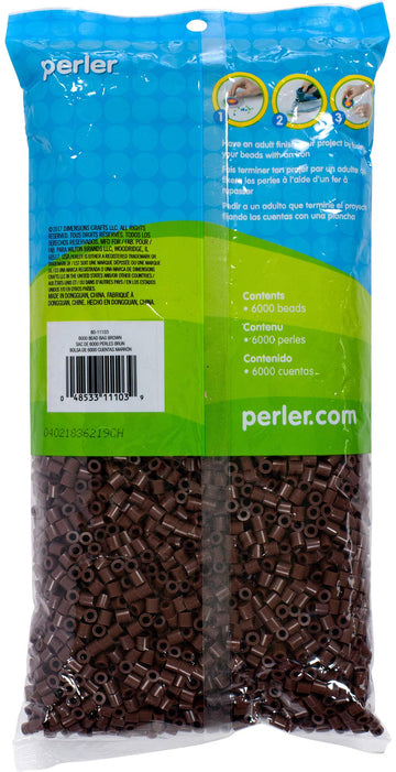 Perler Beads Fuse Beads for Crafts, 6000pcs, Dark Brown