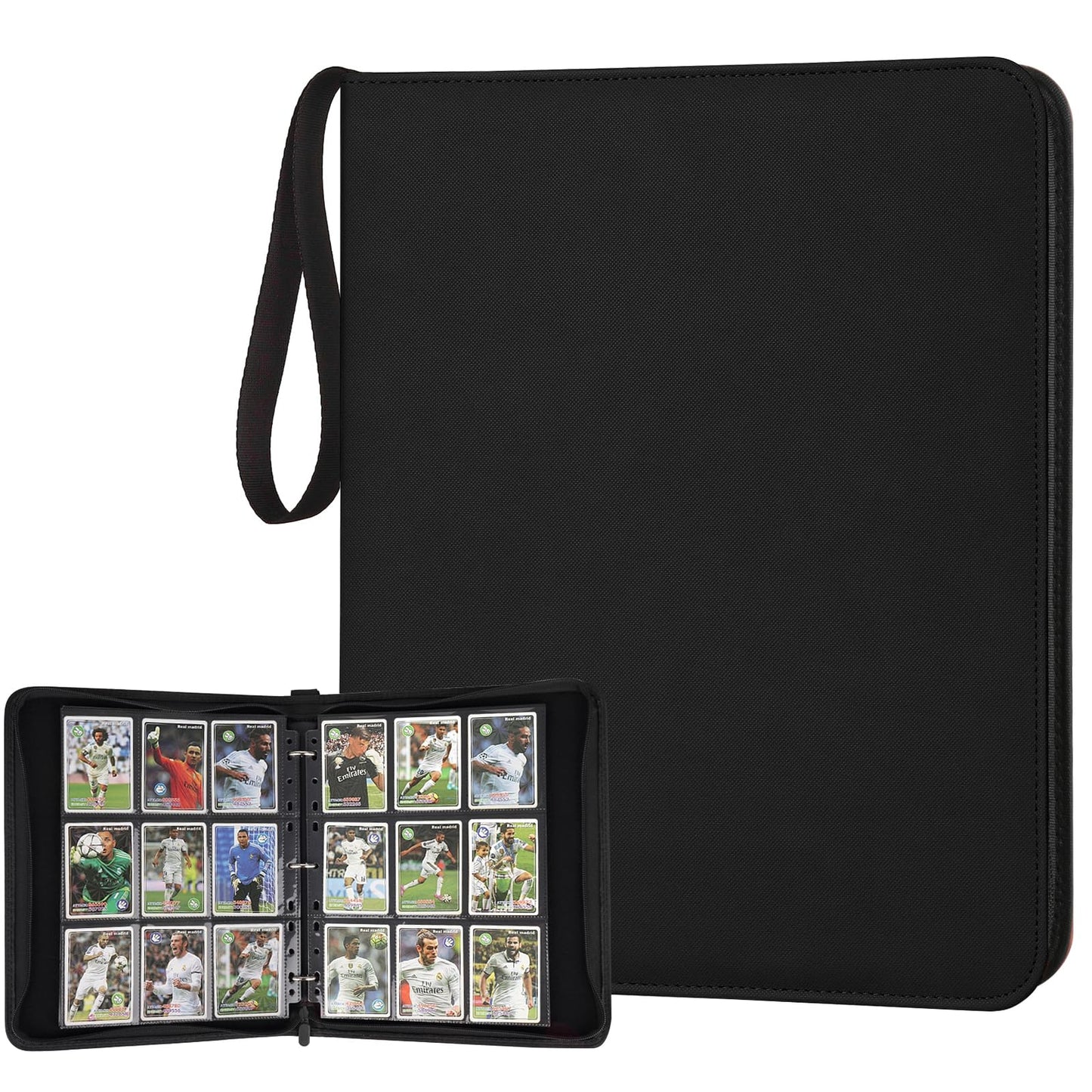 GERMUN Trading Card Binder  enhanced 9 Pocket Card Binder  720 Double Sided Pocket PU Collection Binder  Collector Album  Card Holder for MTG  TCG  Sports Cards (Diamond Black)