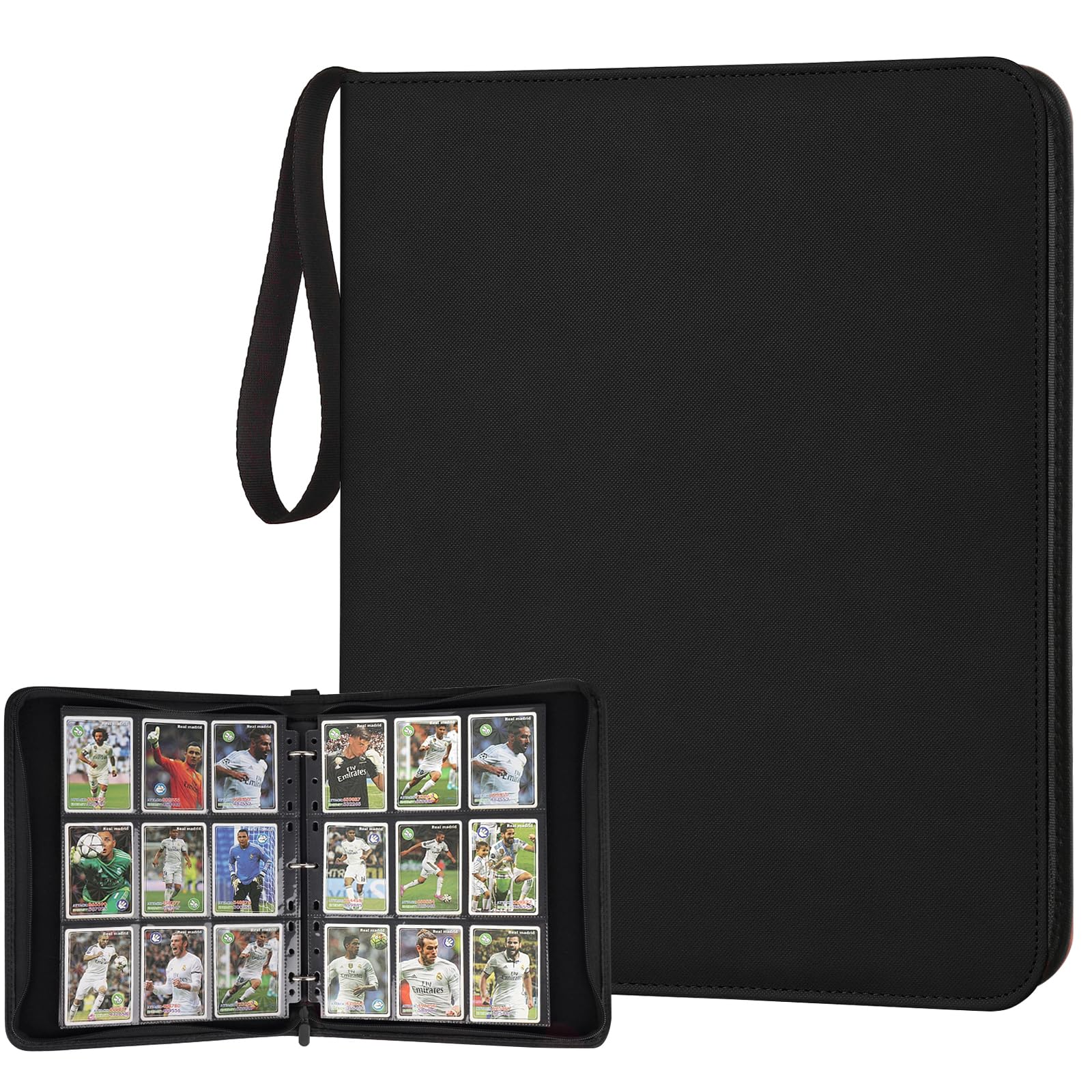 GERMUN Trading Card Binder  enhanced 9 Pocket Card Binder  720 Double Sided Pocket PU Collection Binder  Collector Album  Card Holder for MTG  TCG  Sports Cards (Diamond Black)