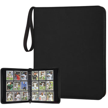 GERMUN Trading Card Binder  enhanced 9 Pocket Card Binder  720 Double Sided Pocket PU Collection Binder  Collector Album  Card Holder for MTG  TCG  Sports Cards (Diamond Black)