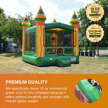JumpOrange large online retailer River Commercial Grade Bounce House for Kids and mature-themeds (with Blower)  Basketball Hoop  Outdoor Indoor  Bouncer Jumper  Birthday Party  Rental Grade  Big Inflatable