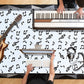 108 X 54 Inch Musical Notes Tablecover Musical Plastic Tablecloth Disposable Table Cover Notes Theme Birthday Party Decoration Supplies(2 Pieces)