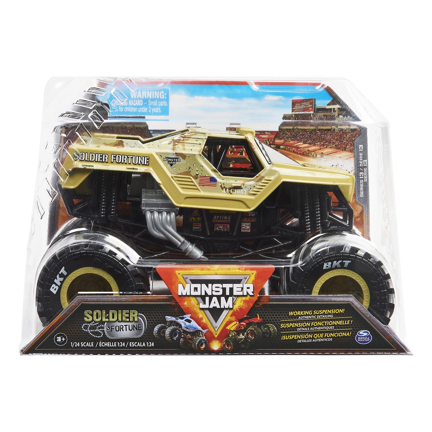 Monster Jam, Official Soldier Fortune Monster Truck, Collector Die-Cast Vehicle, 1:24 Scale, Kids Toys for Boys Ages 3 and up -Like New