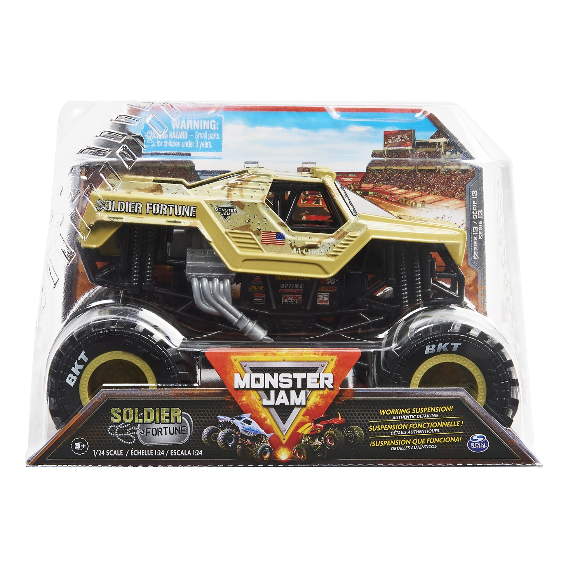 Monster Jam, Official Soldier Fortune Monster Truck, Collector Die-Cast Vehicle, 1:24 Scale, Kids Toys for Boys Ages 3 and up -Like New