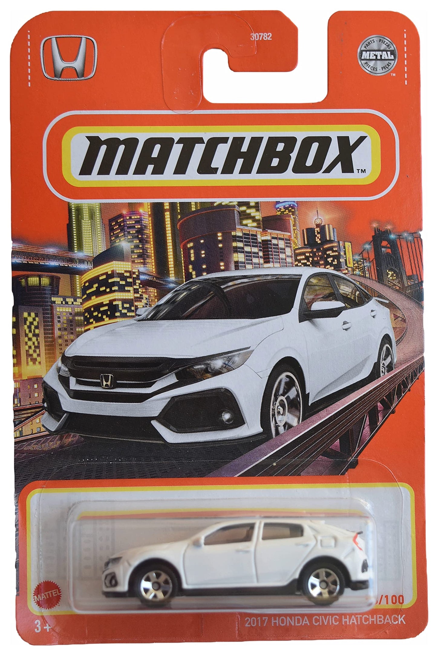 Matchbox 2017 Hon-Da Civic Hatchback, [White] 98/100
