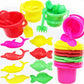 The Dreidel Company Mini Beach Day Playsets (Pack of 12) 3.25'' Sand Bucket Play Set Box Includes, Pail, Shovel, Rake, Sifter Sc