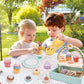 Wooden Tea Party Set for Little Girls, Tea Set Toddler Girl Toys, Pretend Play Tea Sets for Toddlers 3-5, Wooden Toys with Cupca
