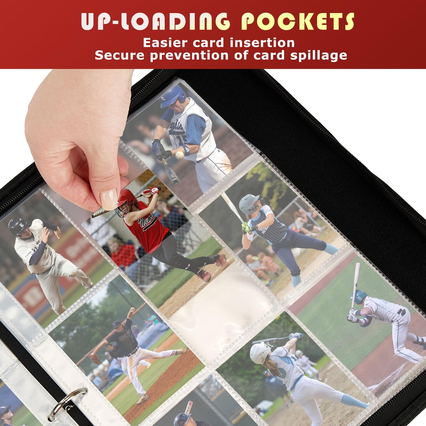 900 Pocket Baseball Card Binder - Card Holder Album with Sleeves for Sports MTG TCG Topps & Game Cards - Portable Gift Case for Boys Girls & 900 Pocket Baseball Card Binder - Card Holder Album with Sleeves for Sports MTG TCG Topps & Game Cards - Portable Gift Case for Boys Girls &
