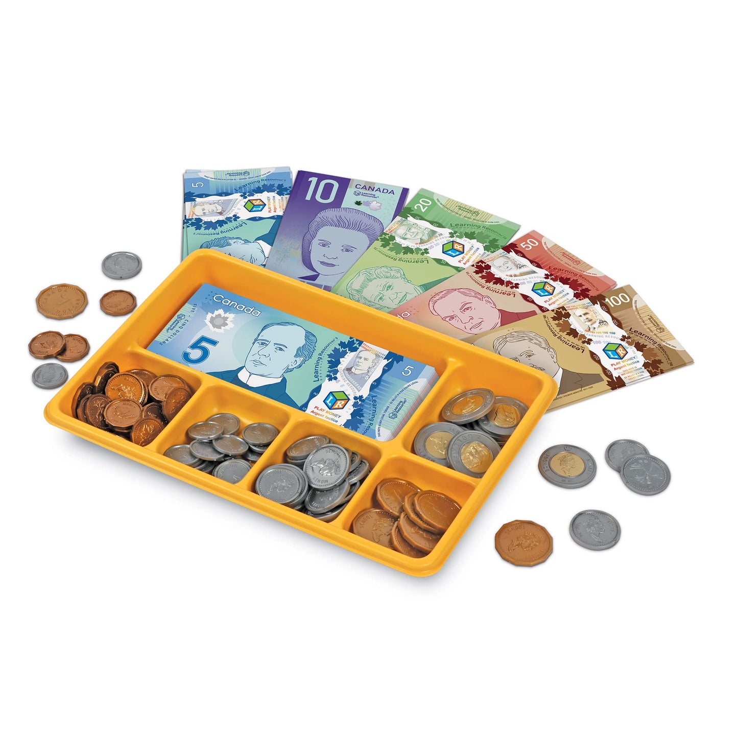 Learning Resources Canadian Currency-X-Change, Pretend Play Money For Kids, Develops Sorting And Money Skills, 211 Pieces, Ages