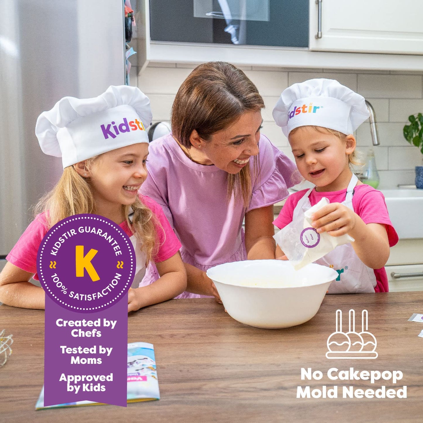 Kidstir Kids Baking Set Diy Baking Kits, Cake Pop Kit With Everything, All-In-One Baking Kit With Cake Pop Stand, Pre-Measured I