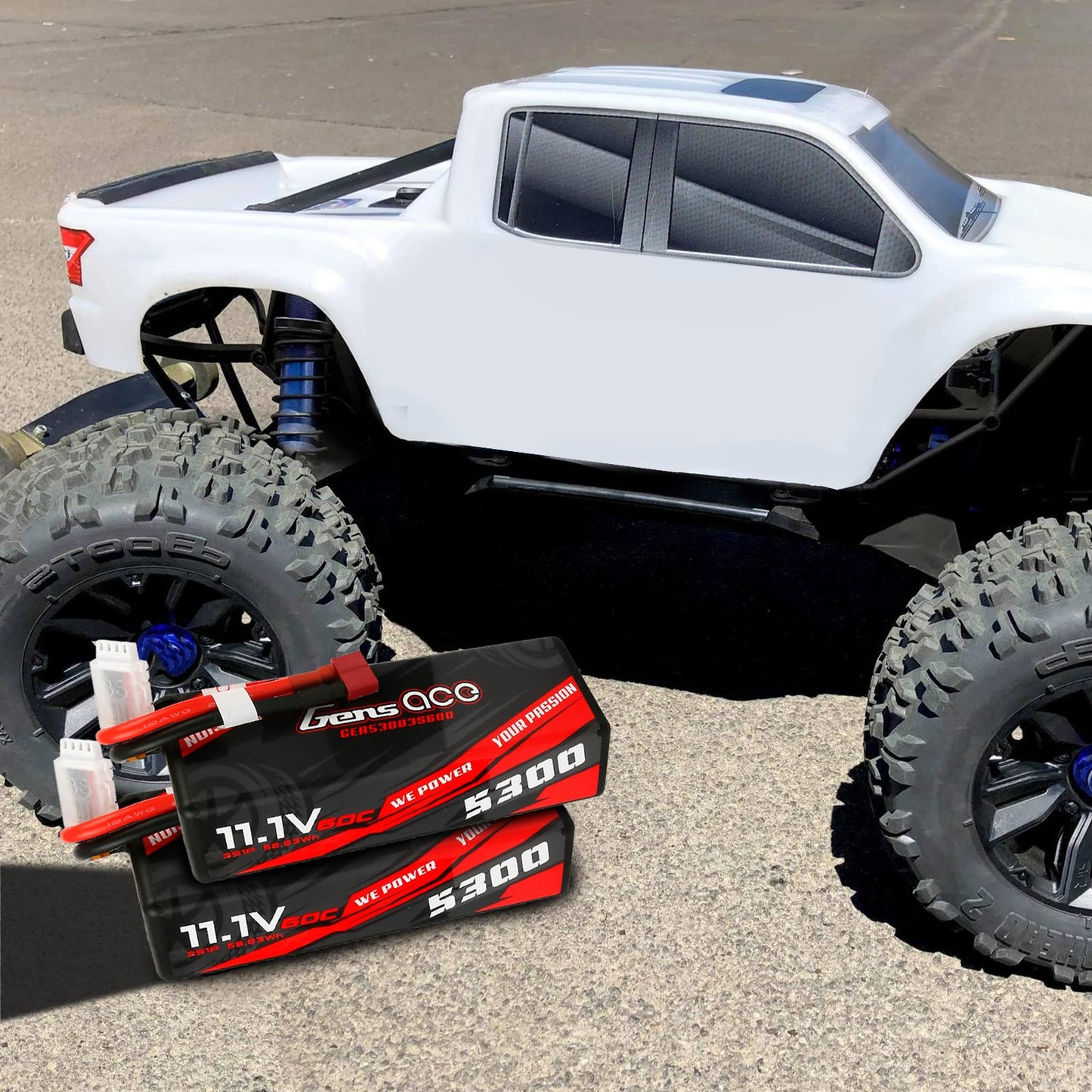 Gens ace 3S Lipo Battery 11.1V 60C 5300mAh Lipo Battery HardCase with Deans Plug for RC Car