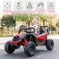 Run Fast 12v Ride on Car with Parent Remote Control Electric Ride on Toys Car for Kids 3-6 2WD 25W Motors 4 Spring Suspension Safety Belt Horn Music and LED Lights-RED