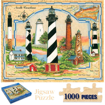 Heritage Coastal Lights Of North Carolina Jigsaw Puzzle - 1000 Pieces