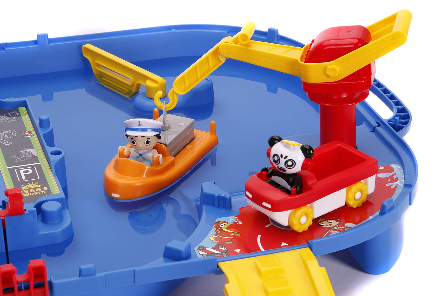 Jada Toys Aquaplay Ryan'S World Water Playset, Indoor And Outdoor Water Toy, Red And Blue Water Table, 2 Characters, 2 Boats Included 20.00 X 4.00 X 18.00 Inches