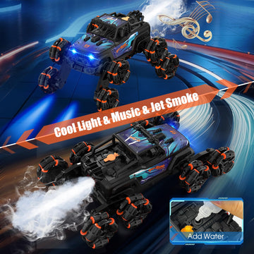 Hand Controlled RC Stunt Car: 8WD Gesture Sensing Remote Control Cars, 8 Wheels, 360 Rotation Toys Car, Rechargeable RC Cars for