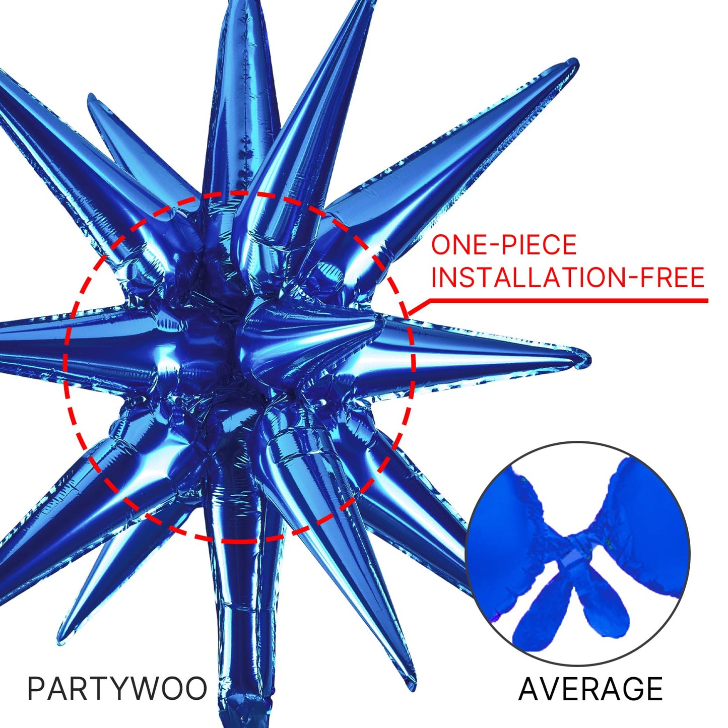 Partywoo Nile Blue Balloons, 110 Pcs 22 Inch Star Balloons And Dark Blue Balloons Different Sizes Pack Of 18 Inch 12 Inch 10 Inch 5 Inch For Balloon Garland Balloon Arch As Birthday Party Decorations