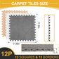 12 Pcs Plush Interlocking Carpet Tiles,Non-Toxic Foam Carpet Tiles For Toddler Baby,Machine-Washable,Anti-Slip,Eva Foam Interloc